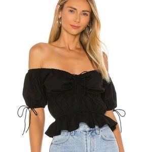 Majorelle Ruffle Black Top